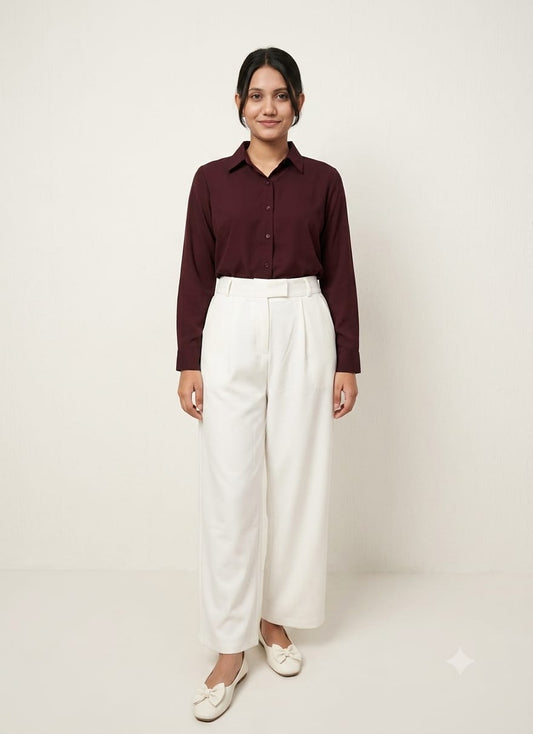 Women's Formal Pants - White