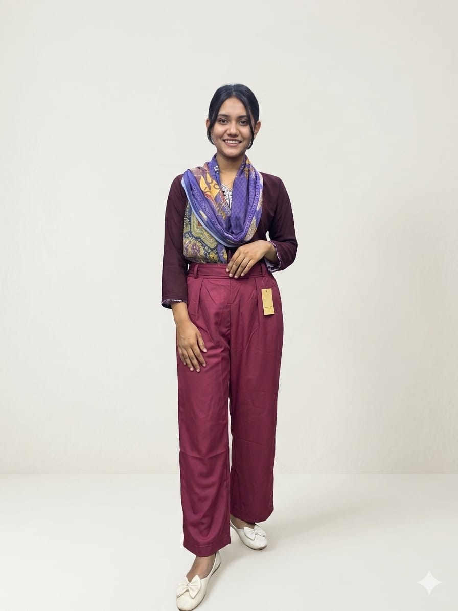 Women's Formal Pants - maroon